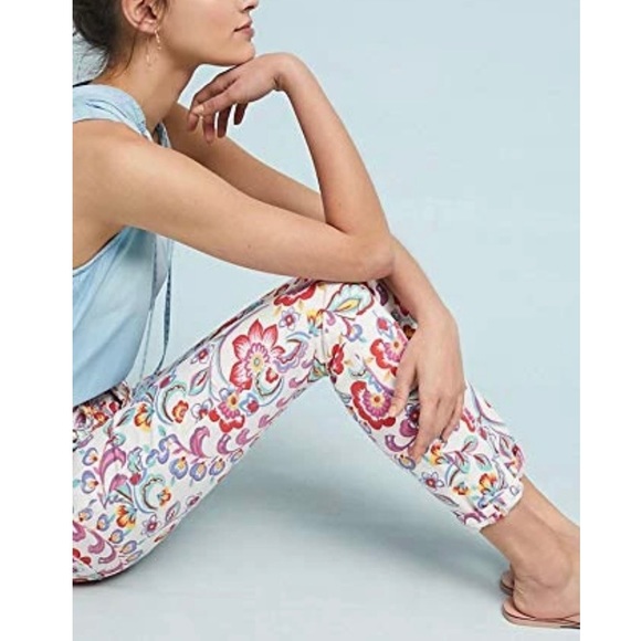 Anthropologie Women's 28 Floral Mid-rise Skinny Pants Pilcro & the Letterpress - Picture 3 of 9